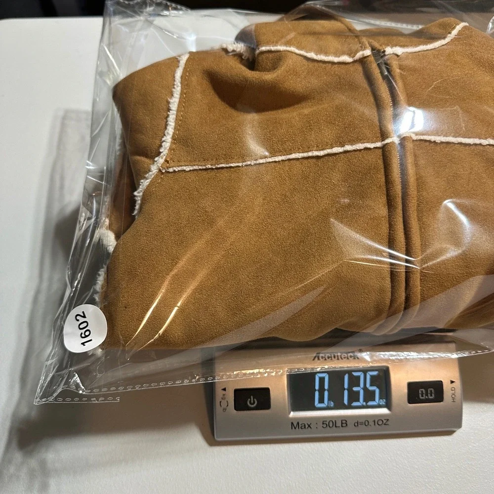 Baby Gap Newborn Faux Suede Sherpa Lined Bunting Bag Hooded Tan Brown 0-3 Months